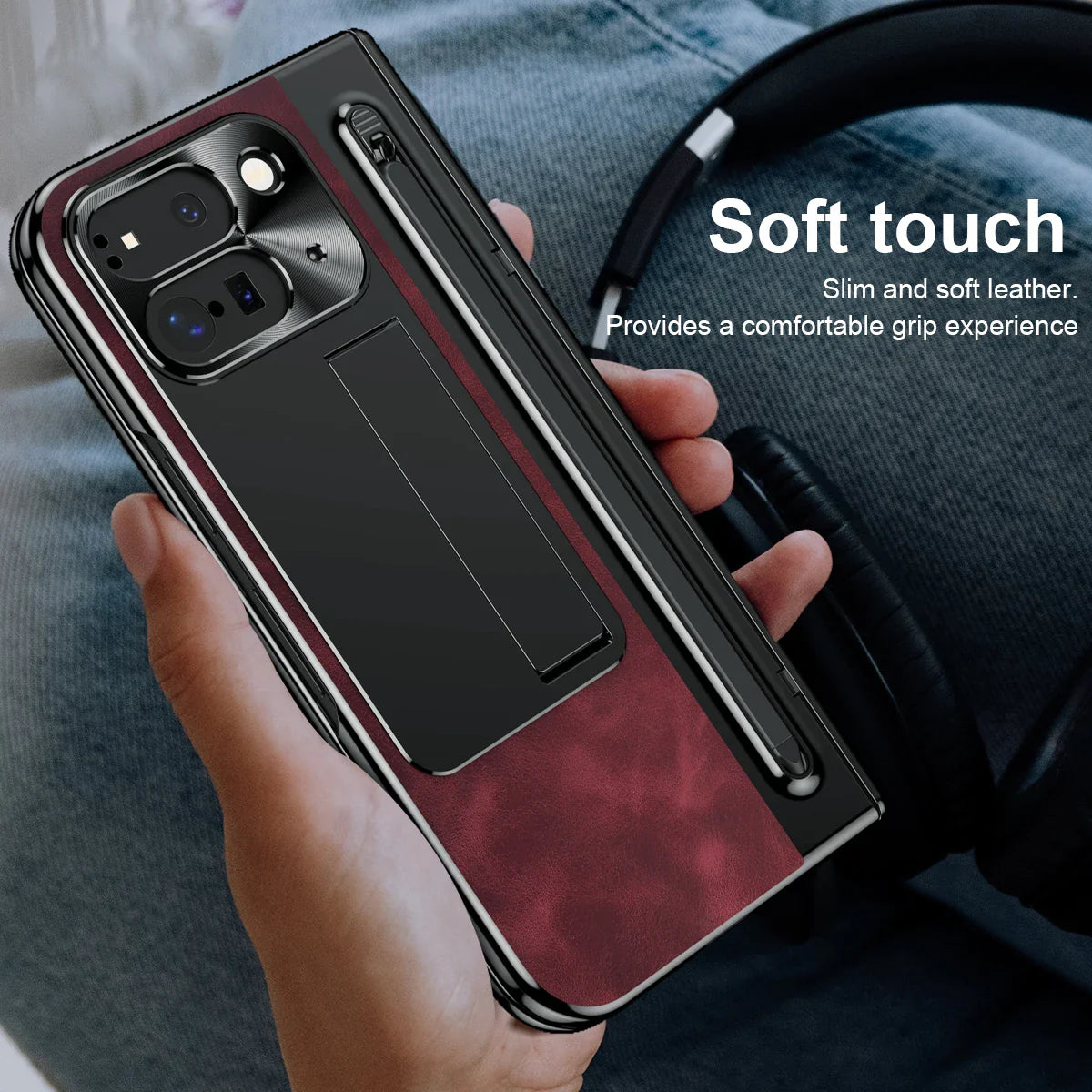 Leather Case With Pen For Pixel 10 Pro Fold