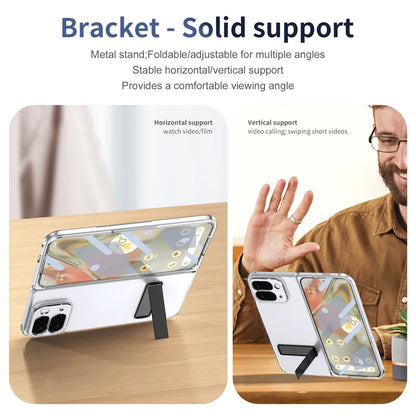 Clear Kickstand Case with Alloy Bracket