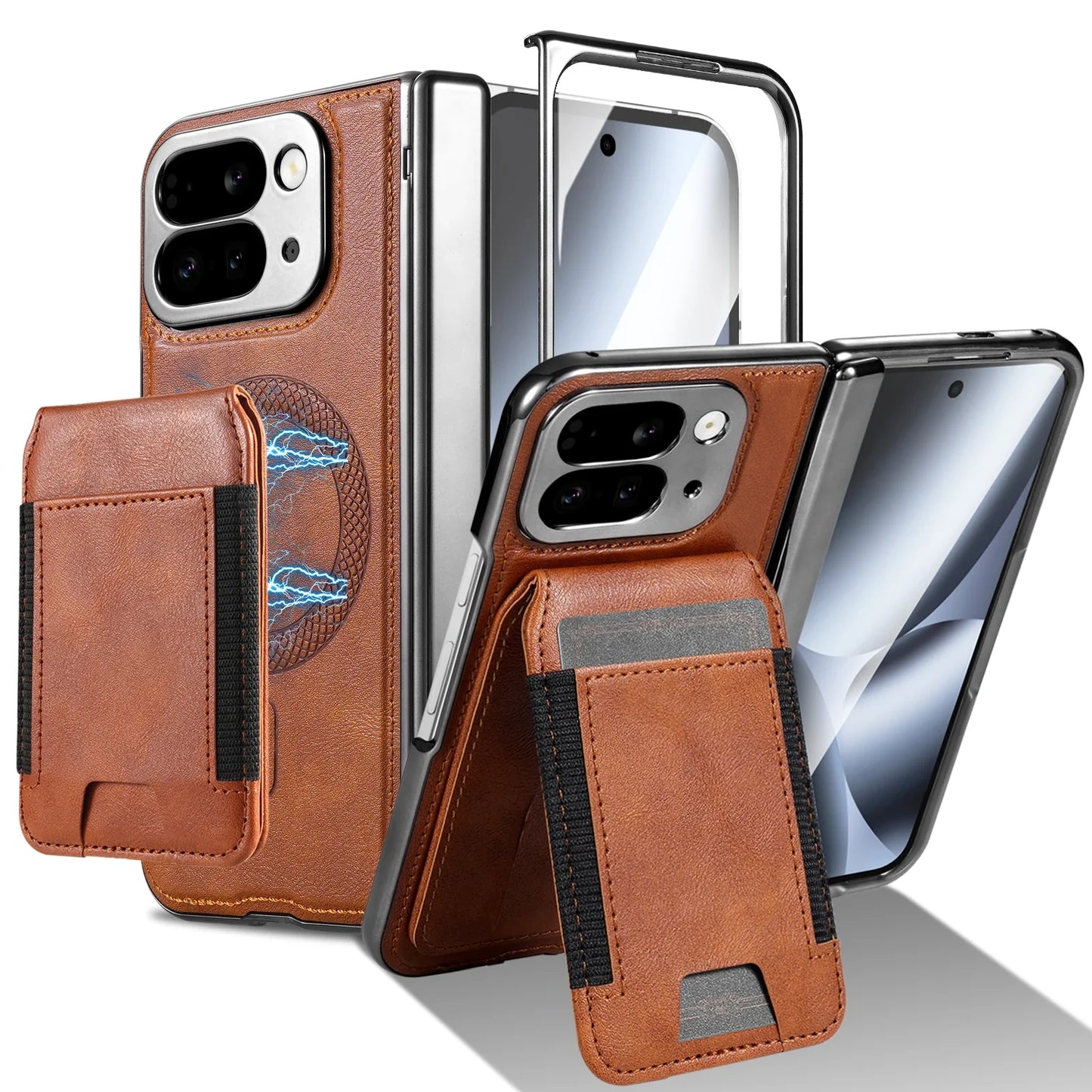 Leather Wallet Case with Stand & Card Holder